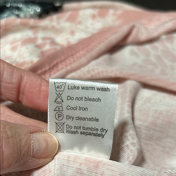 Pink Floral Butterfly Women's Top thin knit in pink & black. Sparkles on design - Picture 5 of 5